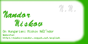 nandor miskov business card